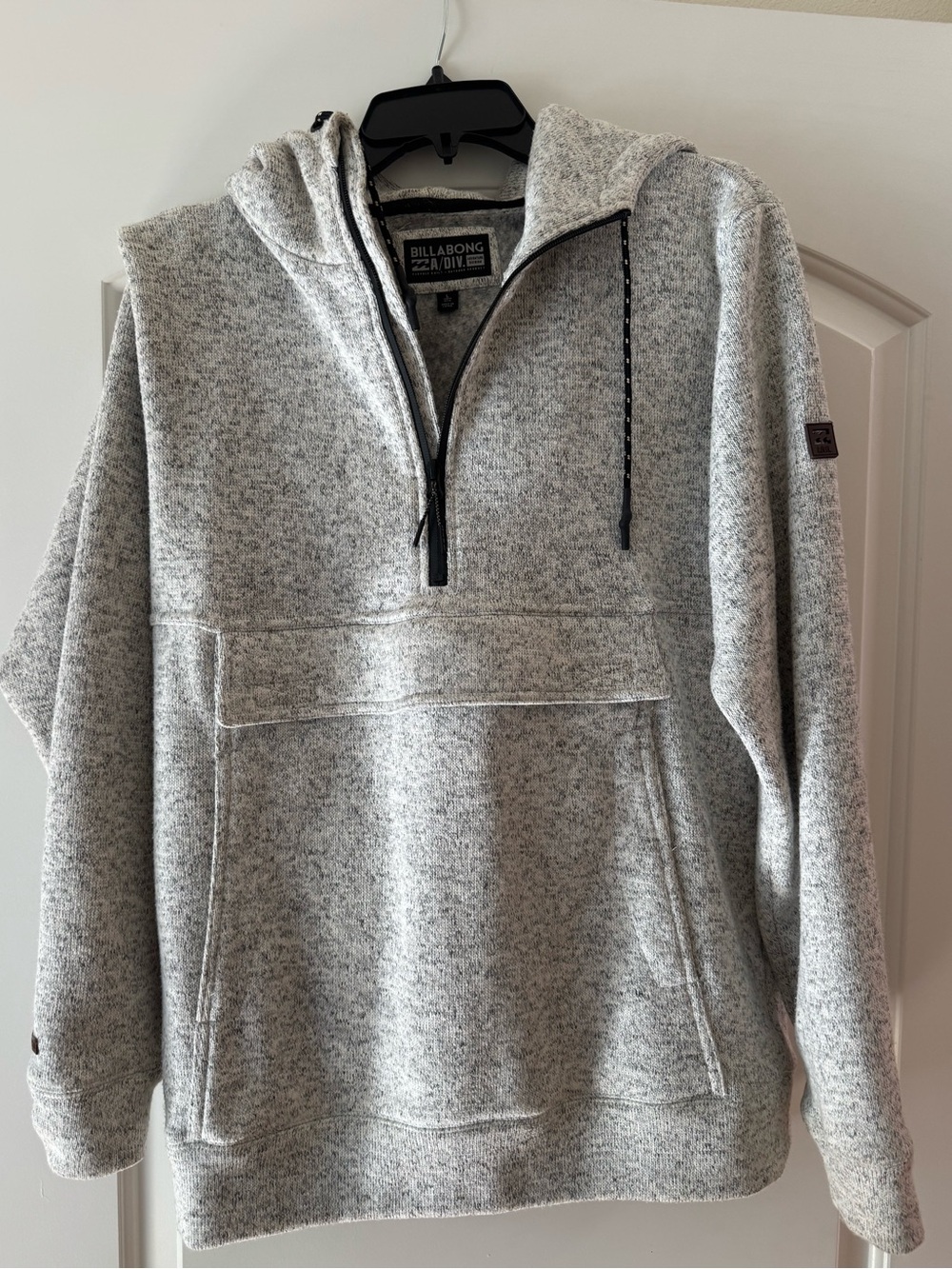 Billabong Men’s Heather Gray Half-Zip Hoodie Sweater